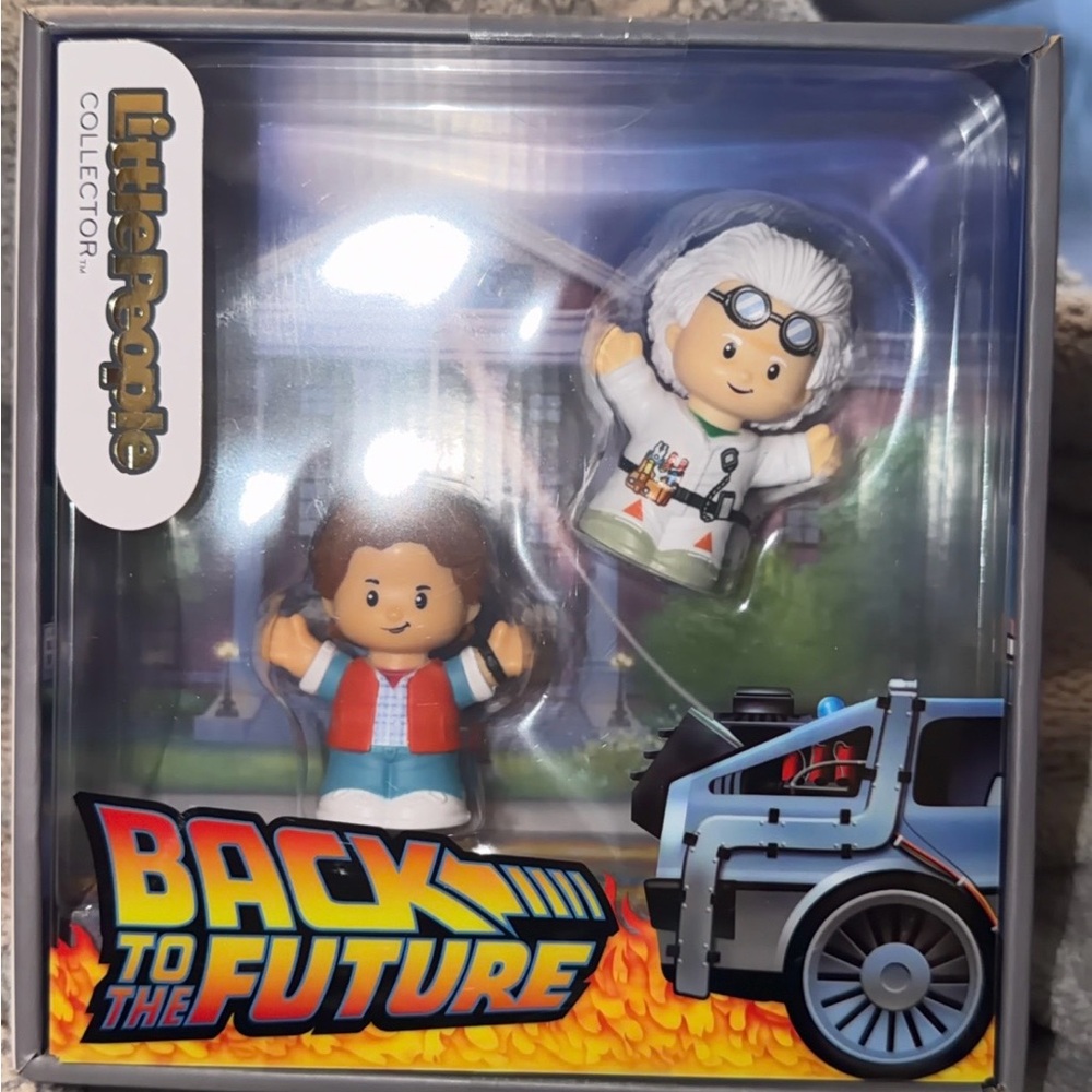 Collectible Mattel Little People Back to the Future Set - Red, Blue, White